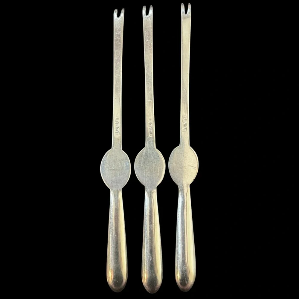 EPNS SET OF 3 Vintage Silver Plated‎ Lobster Pick Forks